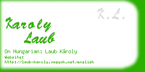 karoly laub business card