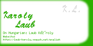 karoly laub business card